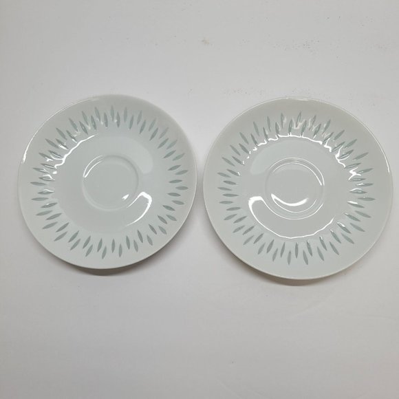 Lot of 4 Arabia of Finland 2 Cup 2 Saucers Vintage White Rice (Grains) Porcelain - Picture 3 of 7